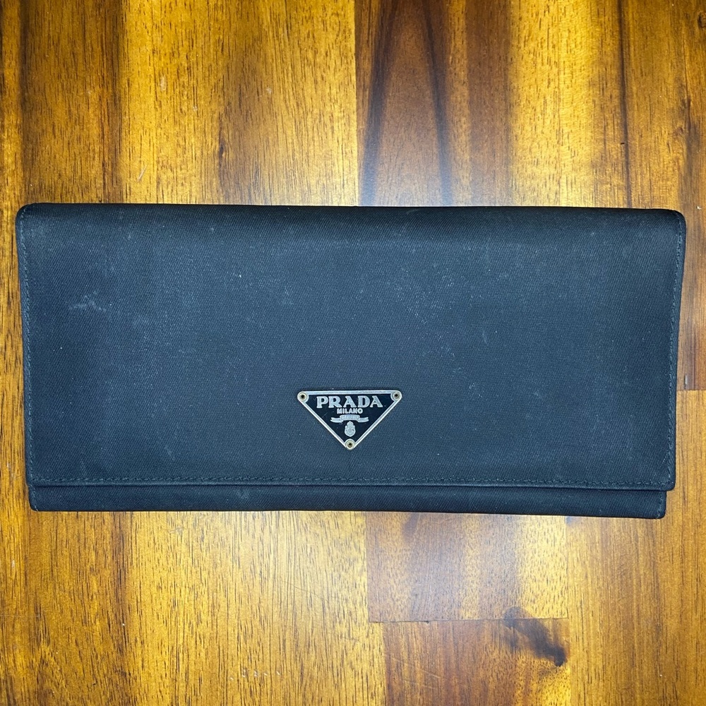 Prada Nylon Black Clutch Wallet